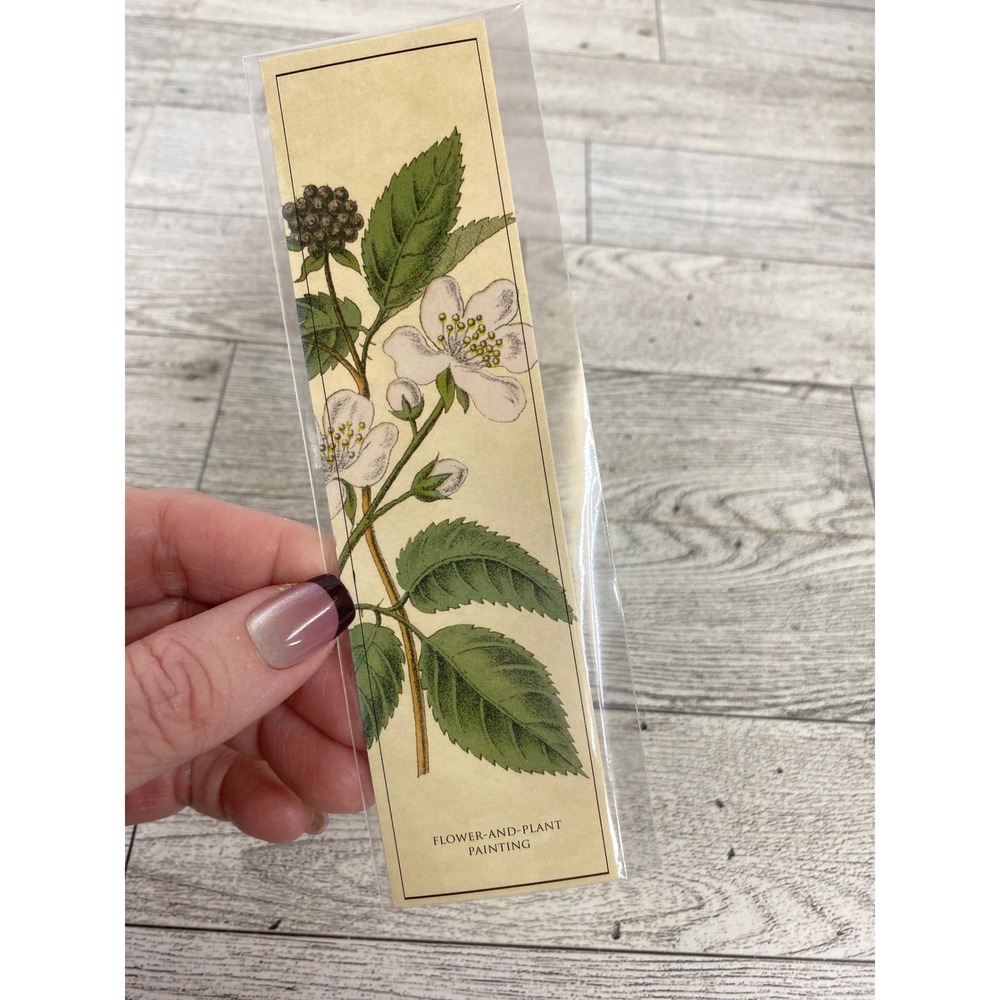 Blackberry Botanical Bookmark - Flower and Plant Painting - Cottagecore